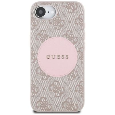 3. Guess 4G Circle Classic Logo MagSafe case for iPhone 16e - pink