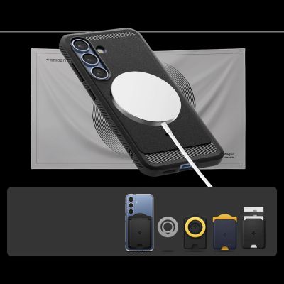 4. Spigen Rugged Armor Mag MagSafe Case for Samsung Galaxy S25 - Matte Black