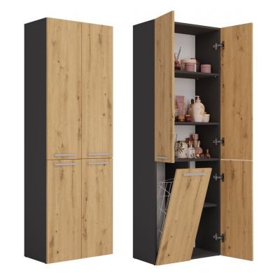 BATHROOM PILLAR NEL ANT/ART 1 BASKET LONG DOOR SET