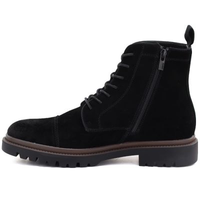 3. Men's leather ankle boots, unlined, suede, black, Big Star UU174221