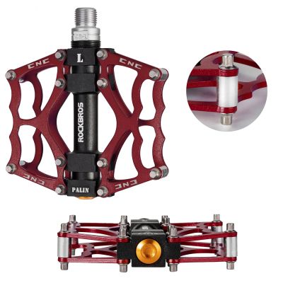 5. Rockbros JT201012LR 2010-12L Aluminum Platform Bicycle Pedals - Red