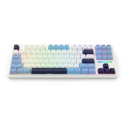 4. REDRAGON K728WBB-RGB-PRO Antonium Pro Keyboard USB + RF Wireless + Bluetooth White, Blue