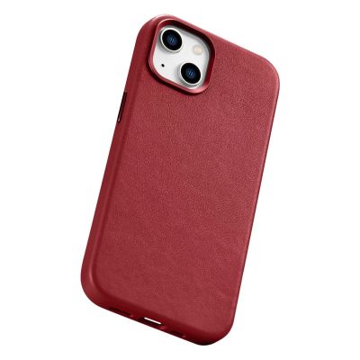 12. iCarer Case Leather case cover made of natural leather for iPhone 14 Plus red (compatible with MagSafe)
