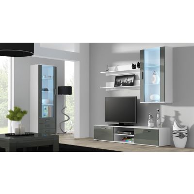 5. TV cabinet SOHO 180 white/grey gloss