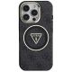 3. Guess IML Metal Glitter 4G Circle Triangle MagSafe Case for iPhone 16 Pro - Black