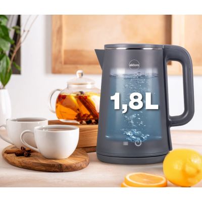 3. ELDOM CORDLESS KETTLE C515S ORRA 1.8L 2000W, GRAY, 5 PROGRAMS 45, 55, 70, 85, 100°C, KEEP TEMPERATURE