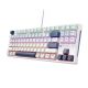 4. Machenike K500B-B87 Wired Mechanical Gaming Keyboard with Backlight, Red Switch - White