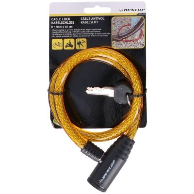 4. DUNLOP SPIRAL BIKE LOCK WITH KEY 1.2x65CM - YELLOW