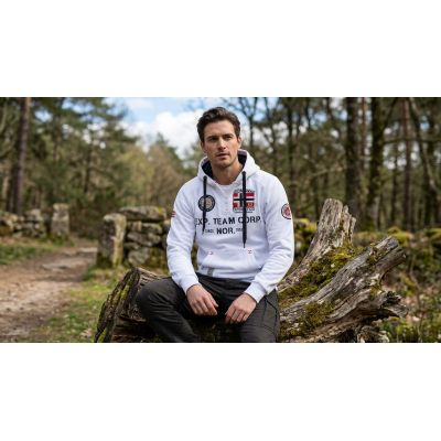 6. Geographical Norway GOPTAINE MEN 100 EO BS2 Men's Sweatshirt (WT1885H/GN-WHITE)
