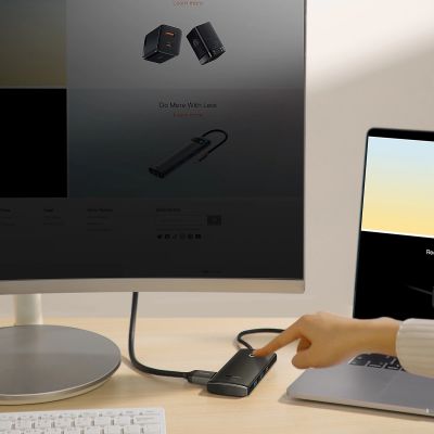 11. Baseus Lite Series multifunctional USB Type C HUB - 2 x USB 3.0 / USB Type C / HDMI 1.4 / SD/TF OTG black (WKQX050001)
