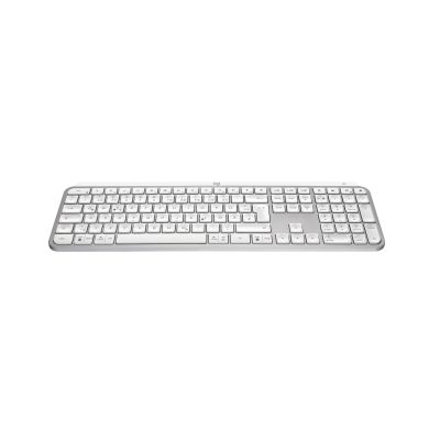 4. Logitech MX Keys S 920-011566 RF Wireless + Bluetooth QWERTZ Keyboard German Aluminum, White