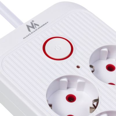 5. MACLEAN POWER STRIP, EXTENSION CORD 6 OUTLETS + 4XUSB, 110-240V AC 50/60HZ, 2.1A MAX 2500W, 1.5M, WHITE MCE389W