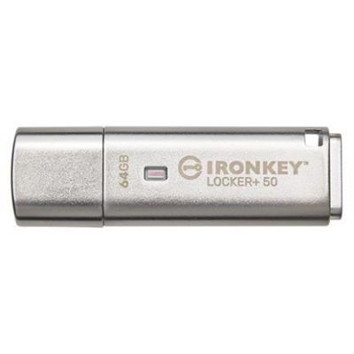 6. Kingston IronKey Locker+ 50 USB Flash Drive 64GB USB Type-A 3.2 Gen 1 (3.1 Gen 1) Silver