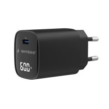 GEMBIRD 1-PORT FAST POWER CHARGER (PD) USB TYPE-C, 60W, LCD, BLACK