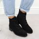 7. Women's openwork suede black ankle boots S.Barski HY52-535