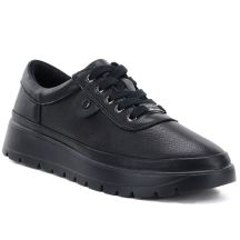Comfortable black women's leather shoes Vinceza 79367