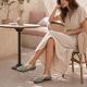 6. Rieker 46461-52 Green Leather Closed-Toe Sandals
