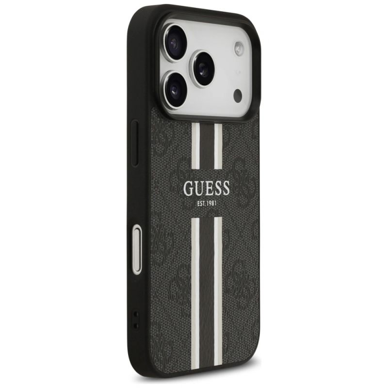 4. Guess 4G Printed Stripes MagSafe case for iPhone 17 Pro - black