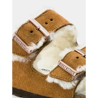 10. Birkenstock Arizona Shearling Mink W 1001135 Flip-Flops