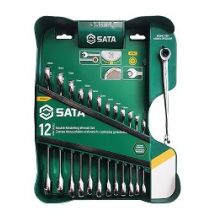 SATA FLAT WRENCH 13 pcs. WITH DOUBLE RATTLE + X-BEAM