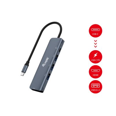 3. Equip 133487 USB 3.2 Gen 1 (3.1 Gen 1) Type-C Hubs and Concentrators 5000 Mbit/s Black, Gray