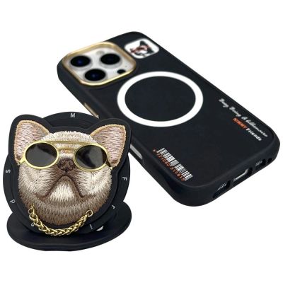 3. Nimmy Glasses Cool Dog MagSafe Case for iPhone 16 Pro - Black