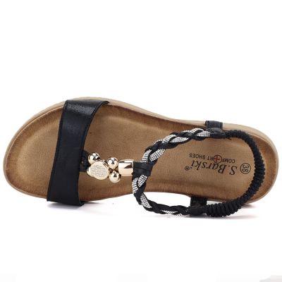 3. Women's black elastic strap sandals S.Barski KV61-6051