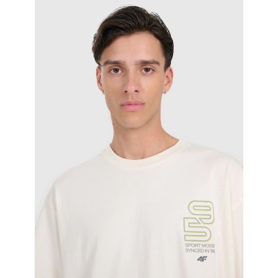 4. Men's oversized printed T-shirt 4F 4FRAW25TTSHM3220-11S
