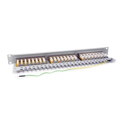 5. Equipment 19" Patch Panel 24xRJ45 Cat6 FTP 1U 250MHz RAL7035
