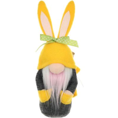 2. gnome bunny boy 20cm yellow with gift bag spring decoration