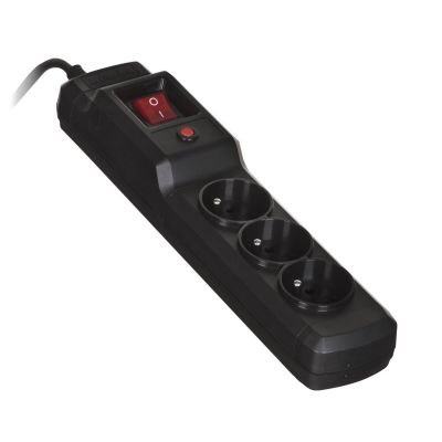Activejet COMBO surge protector strip 3gb/5m/cz (10A; 2300W) 5m; black