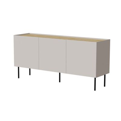 FELLINI chest of drawers 150x40x70 cashmere + oiled oak top
