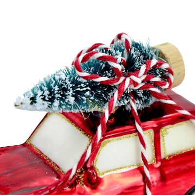 4. MOULDED GLASS CHRISTMAS BAUBLE CAR SASKA GIFT & DECOR
