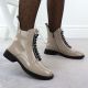 5. Women's patent leather ankle boots in beige D&A S.Barski Premium Collection MR52-108