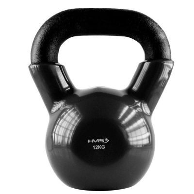 19. HMS KNV12 BLACK vinyl-coated cast iron kettlebell 
