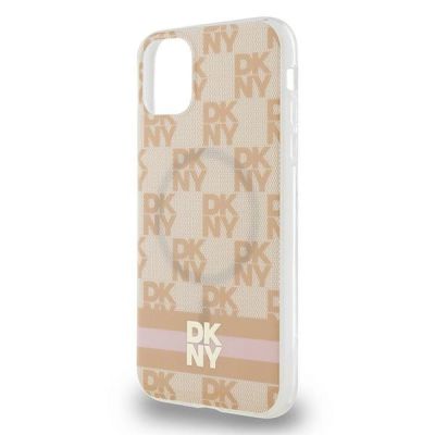 6. DKNY IML Checkered Mono Pattern & Printed Stripes MagSafe case for iPhone 11 / Xr - pink