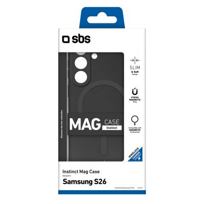 2. SBS Instinct Mag Case for Samsung Galaxy S26 Compatible with MagSafe - Black