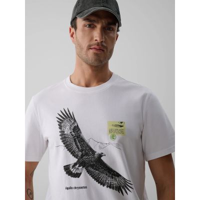 3. Men's regular printed T-shirt 4F 4FKAW26TTSHM4499-10S