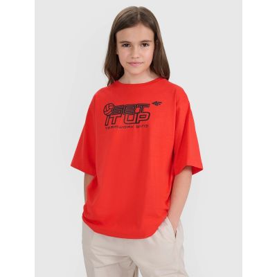 8. Oversized T-shirt with children's print 4F 4FJRSS25TTSHU3296-62S