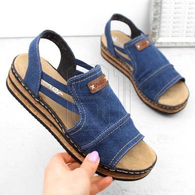 5. Comfortable Rieker W RKR684 jeans platform sandals