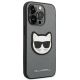 4. Karl Lagerfeld Saffiano Choupette Head Patch case for iPhone 14 Pro Max - silver