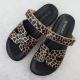 6. Women's beige leopard print flip-flops Vinceza 17401