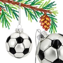 MICA Glass Football Christmas Bauble