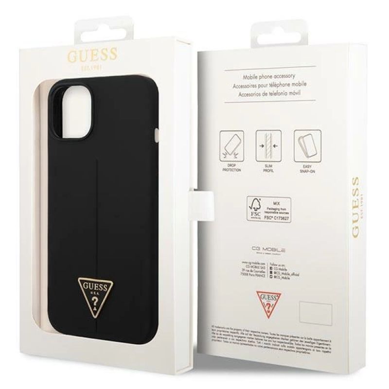 8. Guess GUHCP14MSLTGK iPhone 14 Plus 6.7" black/black hardcase Silicone Triangle