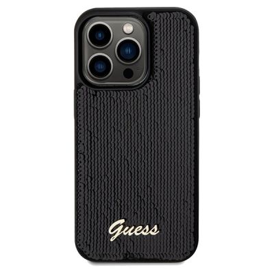 3. Guess Sequin Script Metal case for iPhone 14 Pro - black
