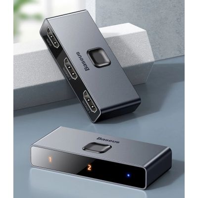 9. Baseus bidirectional switch splitter switcher HDMI - 2x HDMI 4K / 30 Hz gray (CAHUB-BC0G)