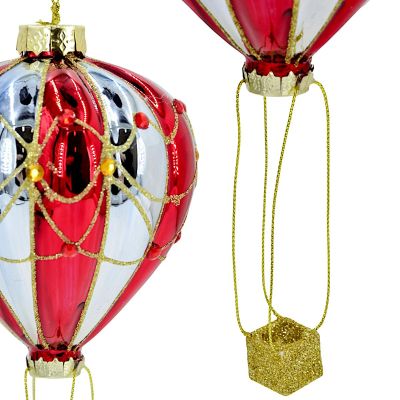 3. Mica Glass Balloon-Shaped Bauble – Red/Blue