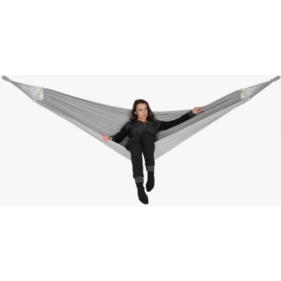 16. GARDEN HAMMOCK 2-PERSON LUXE XXL 250x150CM WITH SPREADER BAR AND COVER GRAY 1031170