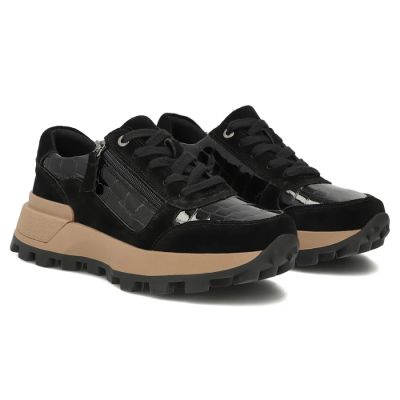 4. Women's patent leather wedge sneakers, black Filippo DP7988