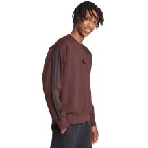 Men's adidas Essentials 3-Stripes Fleece Sweatshirt Brown JX0742